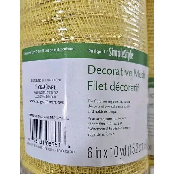 FloraCraft‎ SimpleStyle Decorative Mesh Yellow And Orange Set Of 4 New With Xtra - Picture 6 of 8